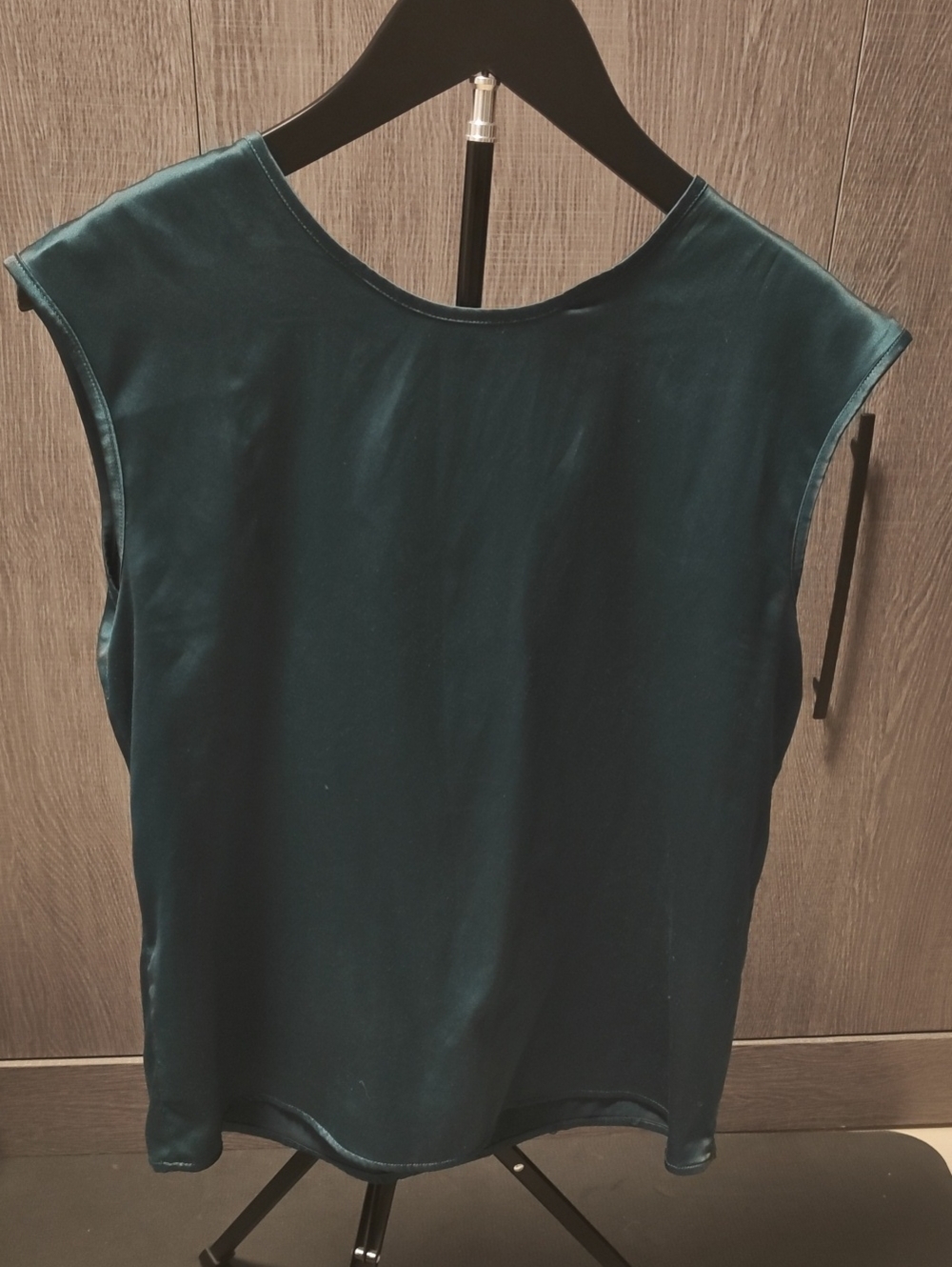 Satin Cap-Sleeve Women's Top in Teal